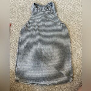 Lululemon Striped Gray Sleeveless Women's Top size 4 Tie Back